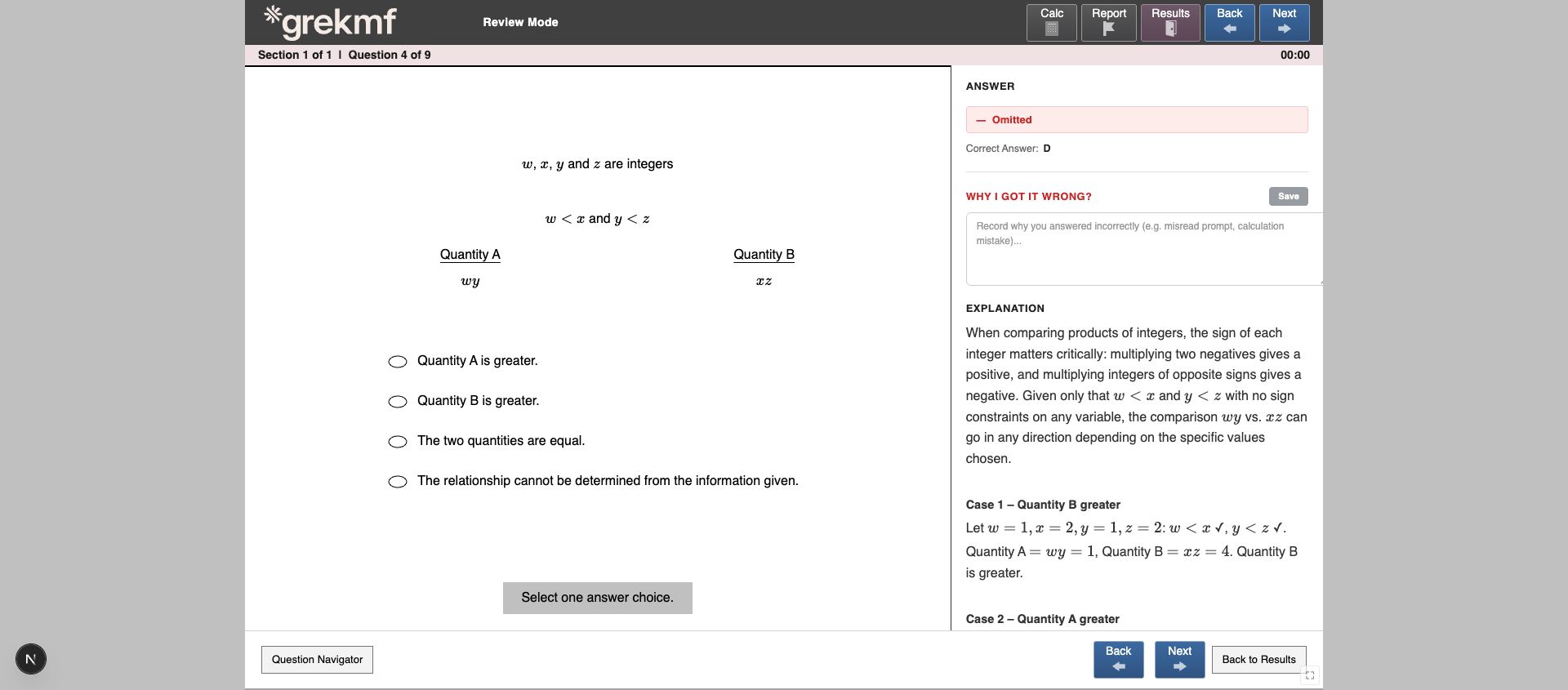 GREKMF GRE Quantitative Comparison Practice example question 3
